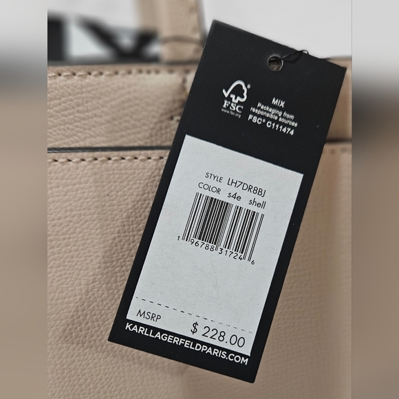 NWT KARL LAGERFELD PARIS Maybelle Light Pink/Gold Crossbody Bag Satchel - Picture 3 of 6